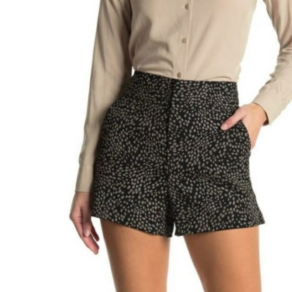 Alice + Olivia Women’s Black Metallic Polka Dot High Rise Shorts, Size 2/ XS